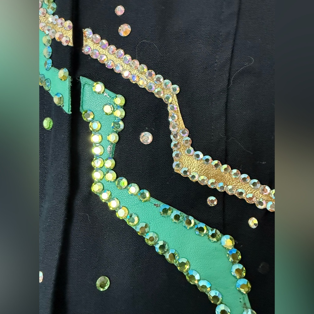 Kevin Garcia Originals vintage couture horse show black bedazzled shirt M - Picture 3 of 13